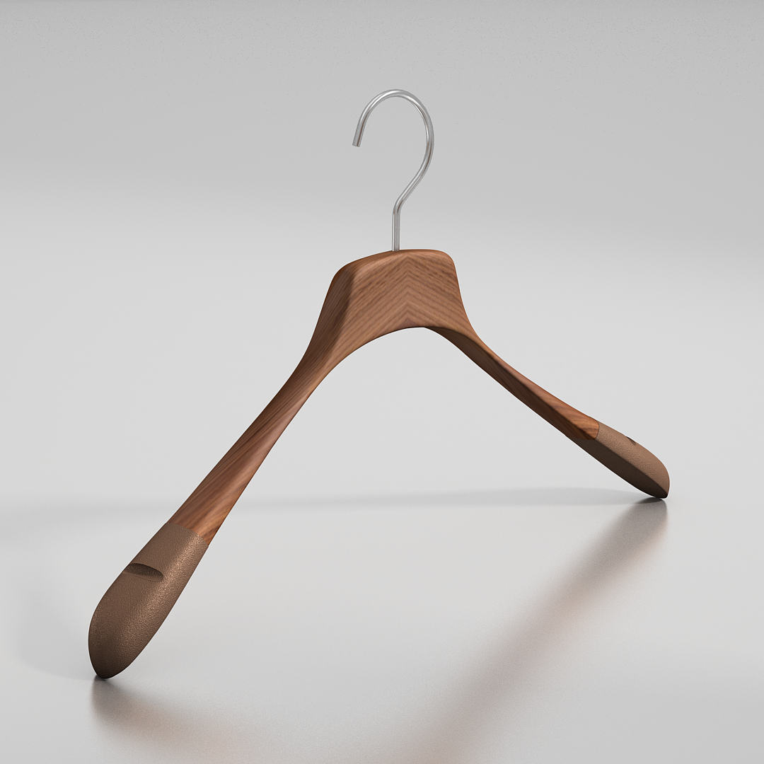 Вешалка с мягкими плечиками для деликатной одежды, орех \ BHW26-36, натуральный