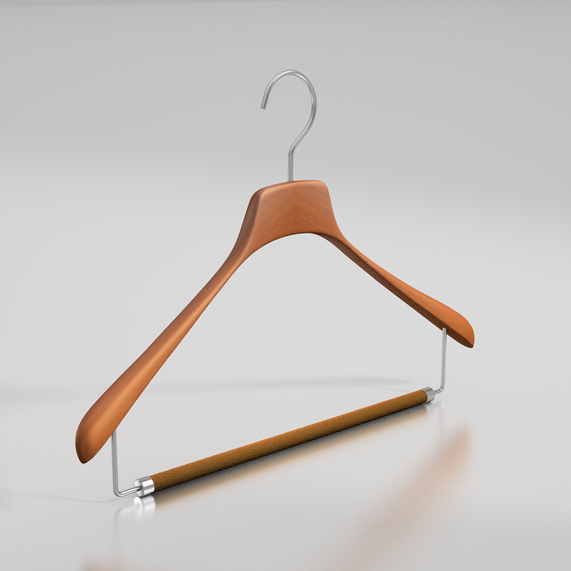 Вешалка с узкими плечиками и перекладиной для комплектов одежды Bohema (Бук)
